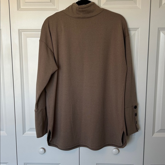 Brown knit tunic style top with oversized neck and drawstring! - Picture 5 of 5
